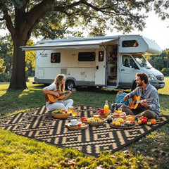 Waterproof Outdoor Rug 8x10 ft, Patio Rug Mat, Reversible Plastic Straw Rug, Indoor/Outdoor Area Rugs Carpet for RV