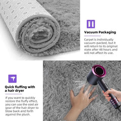 Shag Area Rug, 8' x 10' Soft Fluffy Area Rugs for Living Room Bedroom Kids Room Decor Carpet,