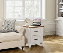 3 Piece Dresser and Nightstand Sets, White Dresser & Chests of Drawers with 6 Drawers and Metal Handle