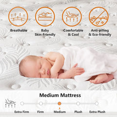 California King Mattress, 12 Inch Hybrid Gel Memory Foam Mattress with Pocket Springs, California King Size Mattress