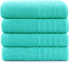 100% Cotton 30x60 4 Pk Bath Towels Set for Bathroom, Extra Large Ringspun Soft and Absorbent