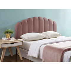 Queen/Full Size Velvet Upholstered Headboard with Adjustable Height, Tufted Rose Design