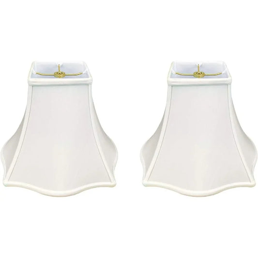Set of 2 Fancy Square Bell Lamp Shade, BSO-702-10WH-2, 4 X 10 X 8.5,  Pack of 2