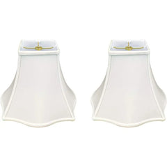 Set of 2 Fancy Square Bell Lamp Shade, BSO-702-10WH-2, 4 X 10 X 8.5,  Pack of 2