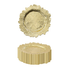 24-Pack Western Style Snowflake Plates, Plastic Gold/Silver, Durable & Elegant for Dining