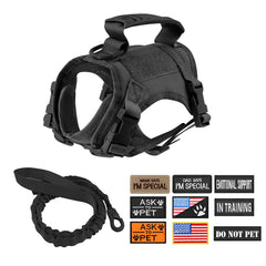 Tactical Cat Harness Leash Adjustable Puppy Vest For Military Small Dogs Harnesses 9Pcs Patches Walking Training Cat Accessories