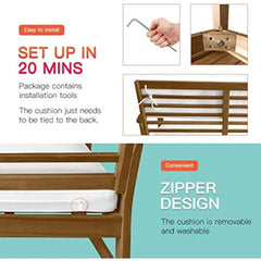 Patio Conversation Set Patio Furniture Patio Sofa and Outdoor Chat Set 4-Piece Acacia Wood Outdoor Seating Set