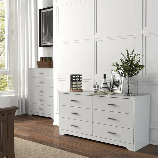 Dresser for Bedroom with 5/6 Drawers, Wooden Chest of Drawers, Storage Organizer Unit Dressers for Bedroom, Living Room,Hallway