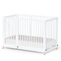 8-in-1 Convertible Crib with 2 Mattress, Convert to Bassinet, Mid Crib, Full Size Baby Cribs