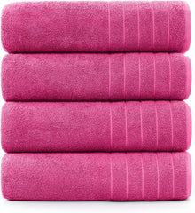 100% Cotton 30x60 4 Pk Bath Towels Set for Bathroom, Extra Large Ringspun Soft and Absorbent
