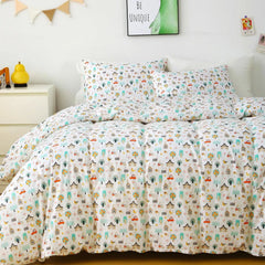 Twin Duvet Cover Kids 100% Cotton Butterfly White for Cute Bedding Set 3Pcs Ultra Soft Breathable Patterned Cartoon Comforter