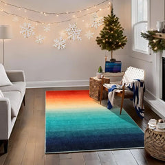 Modern Ombre Washable 4x6 Rug, Light Pink Rugs for Girls Bedroom, Soft Non-Slip Nursery Area Rug, Contemporary Non-Shed Kids