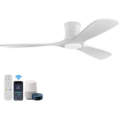 52 "Smart Low Profile ceiling Fans with Lights Remote,Quiet DC Motor,Outdoor Indoor Flush Mount Fan,Control WIFIAle