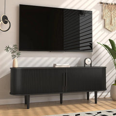 63'' TV Stand, TV Stands for Living Room, Entertainment Center with Storage and Sliding Door for 50/55/60/65 inch TV,