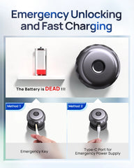 Blacksmith Keyless Smart Door Lock Smart Deadbolt with App Control & Fingerprint & 2 Keys Electronic Door Lock for Home Office