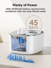 Wireless Cat Water Fountain with Sensor, 4000mAh Battery Operated, FEELNEEDY 4L/135 fl oz Pet Water Fountain