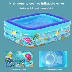 Inflatable Swimming Pool Large Family Pools 120cm Rectangle Framed Children Swimming Pool Summer Outdoor Kids Baby Bathtub Toys