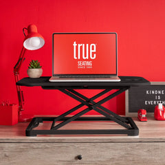 True Seating Ergo 26" Height Adjustable Laptop Standing Desk Converter, Black