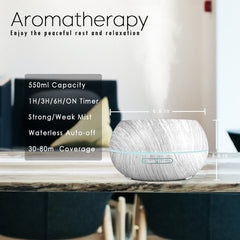 Gift of Wellness  Premium Wood Diffuser Set w/6 Essential Oils & Remote   Perfect Housewarming/Christmas Present