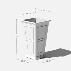 Tall Plastic Planter - Large Outdoor Planter for Front Porch | Crack Resistant All-Weather Use | Classic Estate Design