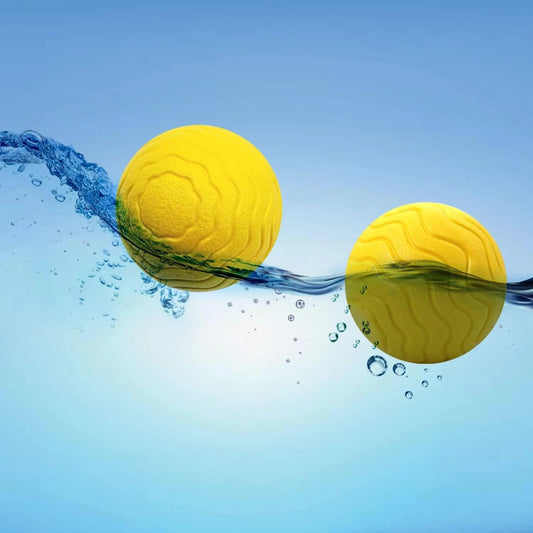 Tough and Durable Large Dog Balls - Set of 2 Indestructible Tennis Balls for Aggressive Chewers, Interactive Water Toy Ball for