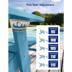 Adirondack Chair with Ottoman Set of 4, Adjustable Backrest Adirondack Chairs, Folding Outdoor Fire Pit Chair with 2 Cup-Holders