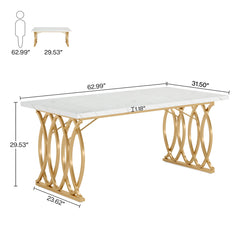 Tribesigns Executive Desk, 63" W Large Computer Desk, Modern Office Desk Conference Table Meeting Room Table, Business Furniture