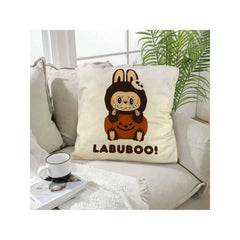 Funny Labubu Throw Pillow Cover, The Monsters Decorative Square Pillowcase Throw Cushion Case for Bedroom,Living Room,18x18 Inch
