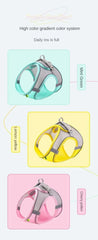Vest Walking Traction Rope Cat Harness with Reflective Strip Dog Collar Breathable Mesh Harness for Small Medium Pet Cat Dog