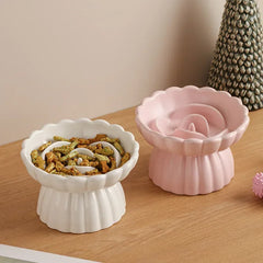 Food Bowl Ceramic Elevated Cats Small Dogs Slow Feed Bowls Anti-choking Pet Eating Feeders Anti-gulping Puppy Supplies