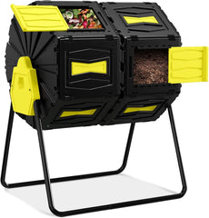 Compost TumblerEasy Assemble & Efficient Outdoor Compost Bin, 45 Gallon/170 Liter Large Dual Chamber Rotating Composter for
