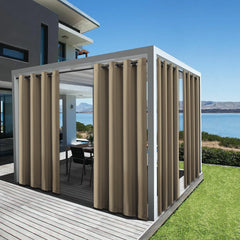 4 Panels Outdoor Curtains for Patio - Waterproof Blackout Curtains & Drapes Windproof UV Protection for Porch Gazebo Pergola