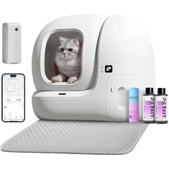 Self Cleaning Cat Litter Box PuraMax Cat Litter Box for Multiple Cats App Control/xSecure/Odor Removal Automatic Cat Litter Box