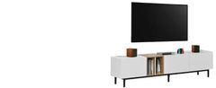 Modern 80-Inch TV Stand with 3 Cabinets & Open Shelves – Minimalist Wooden Entertainment Center