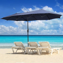 13Ft Large Patio Umbrella With Base Outdoor Double-Sided Market Extra Large Table Umbrella Outdoor Patio Easy Crank for Yard