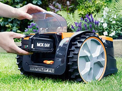 Perimeter Wire Free Robot Lawn Mower Cuts Small Lawns 1000-2000 Square Feet with Optical Navigation, Obstacle Avoidance