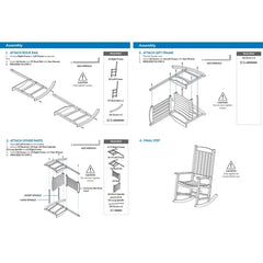 Acacia Wood Porch Rocking Chair Comfortable Outdoor Seating Solid White Finish Easy to Clean Assembly Required