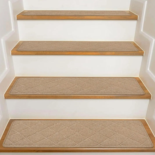 Stair Treads for Wooden Steps Indoor,15 Pack 8"X30"Non Slip Carpet Stair Treads with Reusable Adhesive for Kids Elders and Dogs