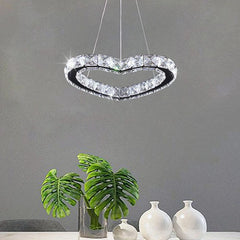 Modern Heart Crystal Chandelier Pendant Lighting Home Decor Led Ceiling Lamp Fixtures For Dining Room Lustres Hanging Lighting