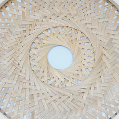 16"Vintage Woven Bamboo Ceiling Lights Rattan Flush Mount Ceiling Light Wicker Basket Light Art Bamboo Light Handmade
