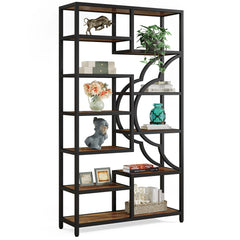 Tribesigns Bookshelf Industrial 5 Tier Etagere Bookcase, Freestanding Tall Bookshelves Display Shelf Storage Organizer