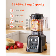 SucceBuy Blender for Smoothies 68oz1400W Blender w/ Powerful Motor Multi-Functional Food Processing Blender w/ Grinder Container