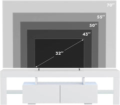 Modern TV Stand with LED Lights & Storage – Entertainment Center for TVs Up to 70”