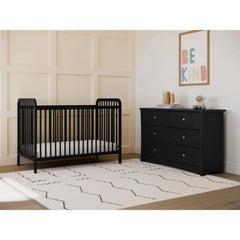 3-in-1 Convertible Baby Crib, Black 29.53 x 53.74 x 39.17 Inches crib