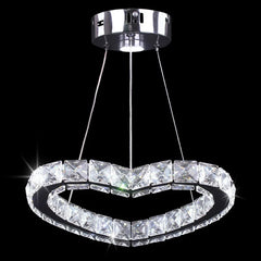 Modern Heart Crystal Chandelier Pendant Lighting Home Decor Led Ceiling Lamp Fixtures For Dining Room Lustres Hanging Lighting