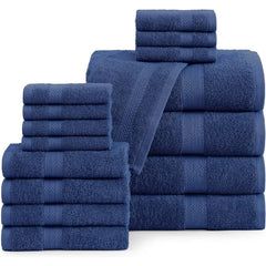 16 Piece Bath Towels - 100% Cotton Towels for Bathroom, Premium Quality Hotel Towels, Highly Soft & Absorbent