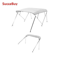 SucceBuy 4 Bow Boat Bimini Tops 600D Polyester Canopy with Aluminum Alloy Frame Waterproof&Sun Shade Boat Awning Canopy with Bag
