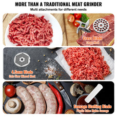 VEVOR Meat Grinder Electric Meat Grinders&Blade Grinding Plate Stainless Steel Commercial for Kitchen Restaurant Butcher Store
