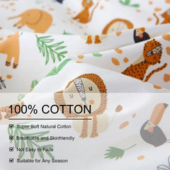 Twin Duvet Cover Kids 100% Cotton Butterfly White for Cute Bedding Set 3Pcs Ultra Soft Breathable Patterned Cartoon Comforter