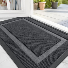 Front Door Mat Indoor Outdoor Entrance, Waterproof All-Season, All-Weather Doormat, Sturdy Natural Rubber, Fade Resistant,